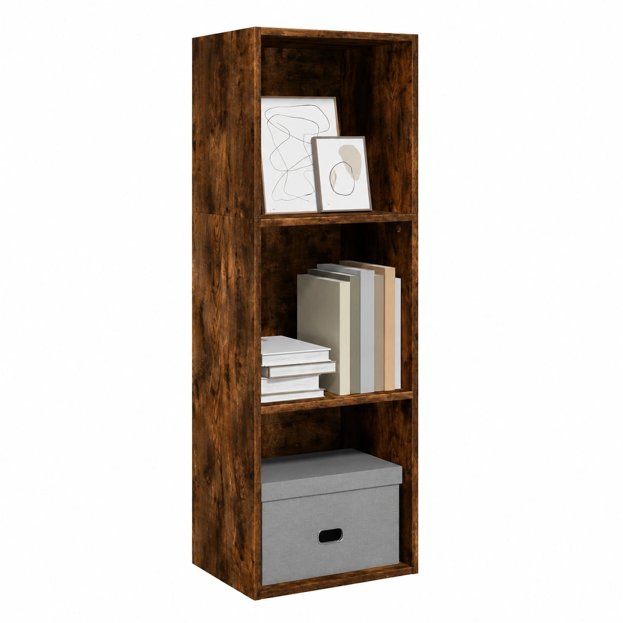Bureau, avec rangement, avec étagères, en chêne, 40 x 30 x 114 cm, pour l’espace de travail