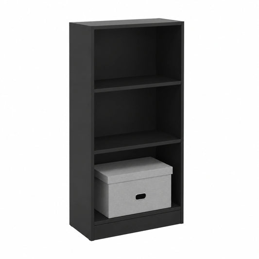Bureau, avec rangement, avec étagères, 60 x 24 x 109 cm, coloris noir, pour l’espace de travail