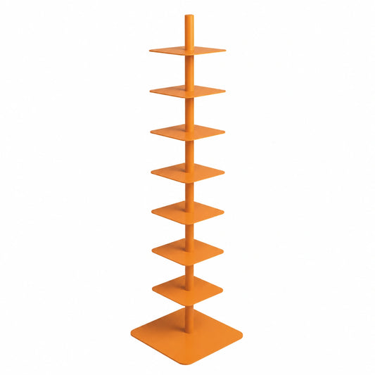 Bureau, en métal, avec rangement, avec étagères, coloris orange, pour l’espace de travail