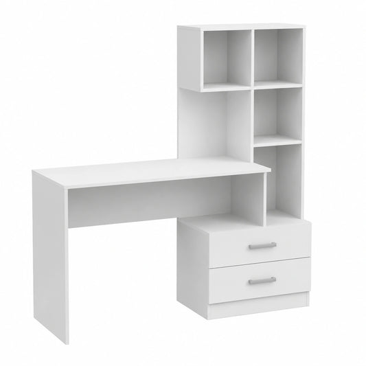 Bureau, avec tiroirs, coloris blanc, pour l’espace de travail