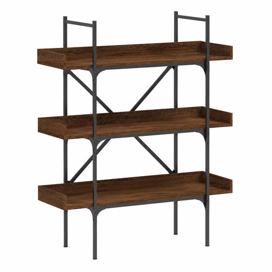 Bibliothèque, réglable, avec rangement, avec étagères, en chêne et métal, 100 x 33 x 145,5 cm, pour le salon ou le bureau