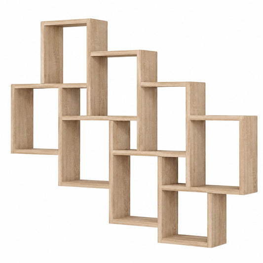 Bibliothèque, en chêne, avec rangement, coloris blanc, 120,8 x 94,5 x 15,7 cm, pour le salon ou le bureau