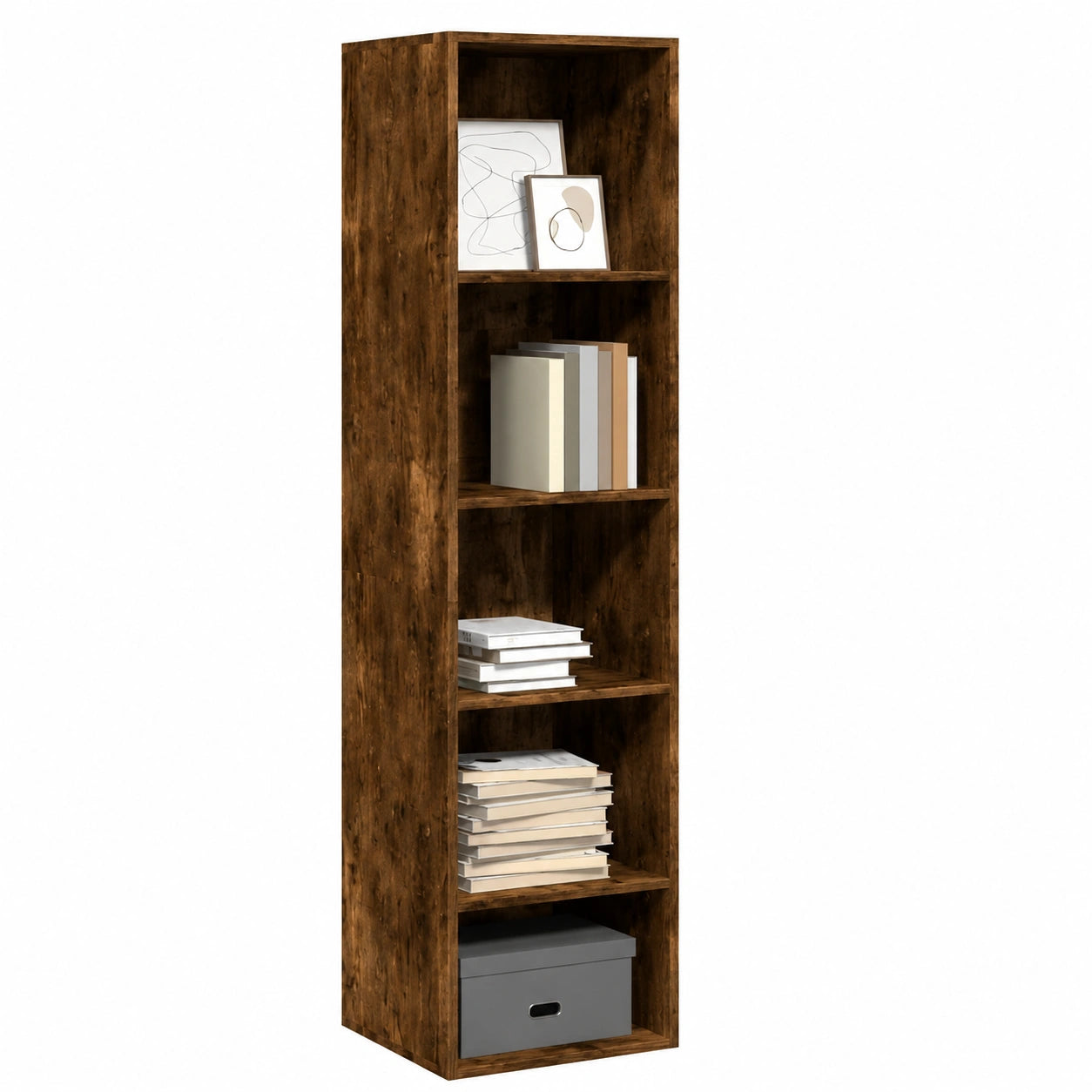 Bureau, avec rangement, avec étagères, en chêne, 40 x 30 x 189 cm, pour l’espace de travail