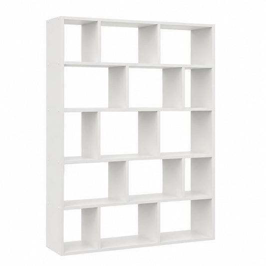 Bureau, avec rangement, avec étagères, 141 x 105 x 18 cm, coloris blanc, pour l’espace de travail