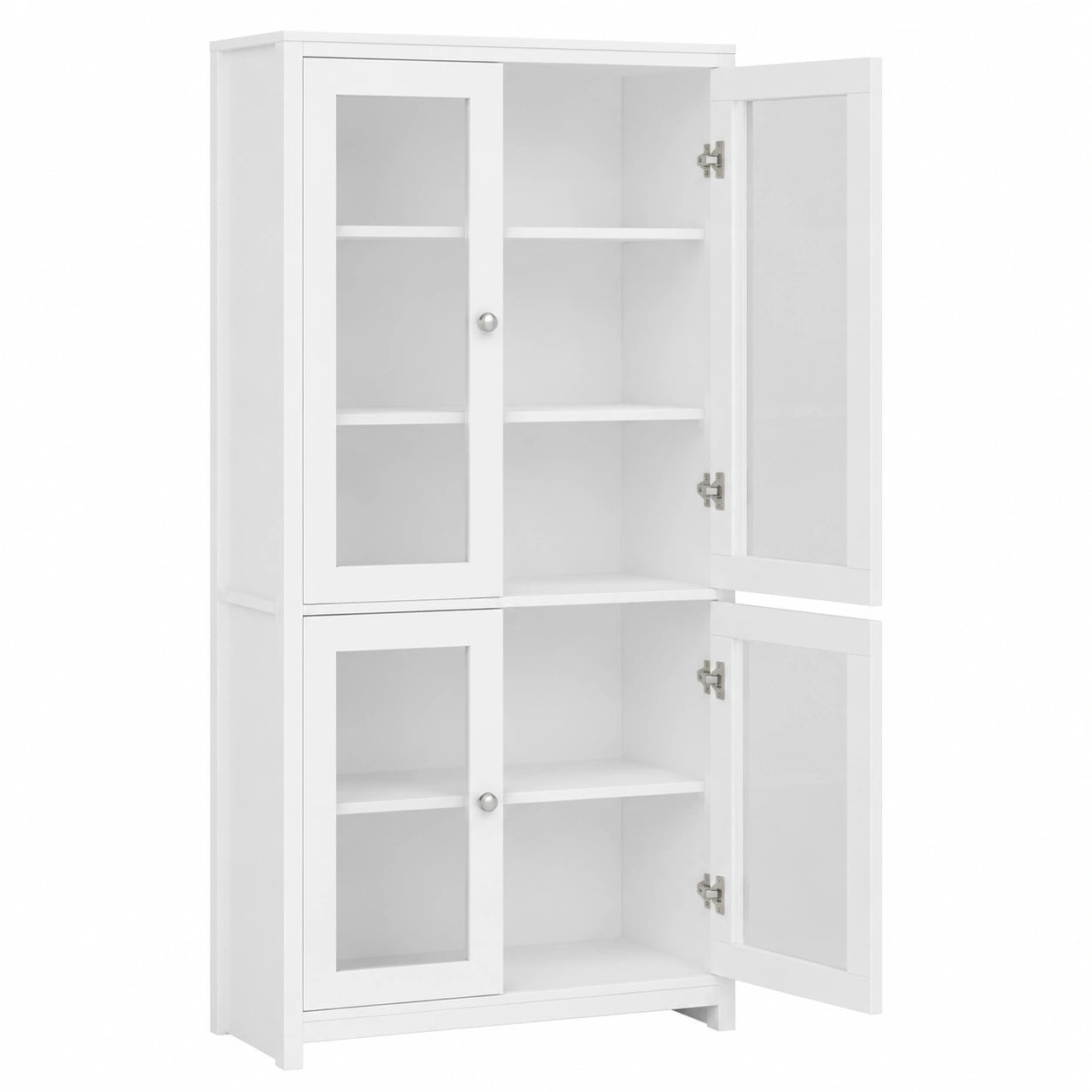 Armoire, en verre, coloris blanc, 80 x 33 x 190 cm, pour la chambre