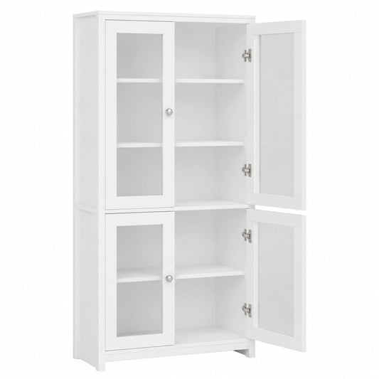Armoire, en verre, coloris blanc, 80 x 33 x 190 cm, pour la chambre