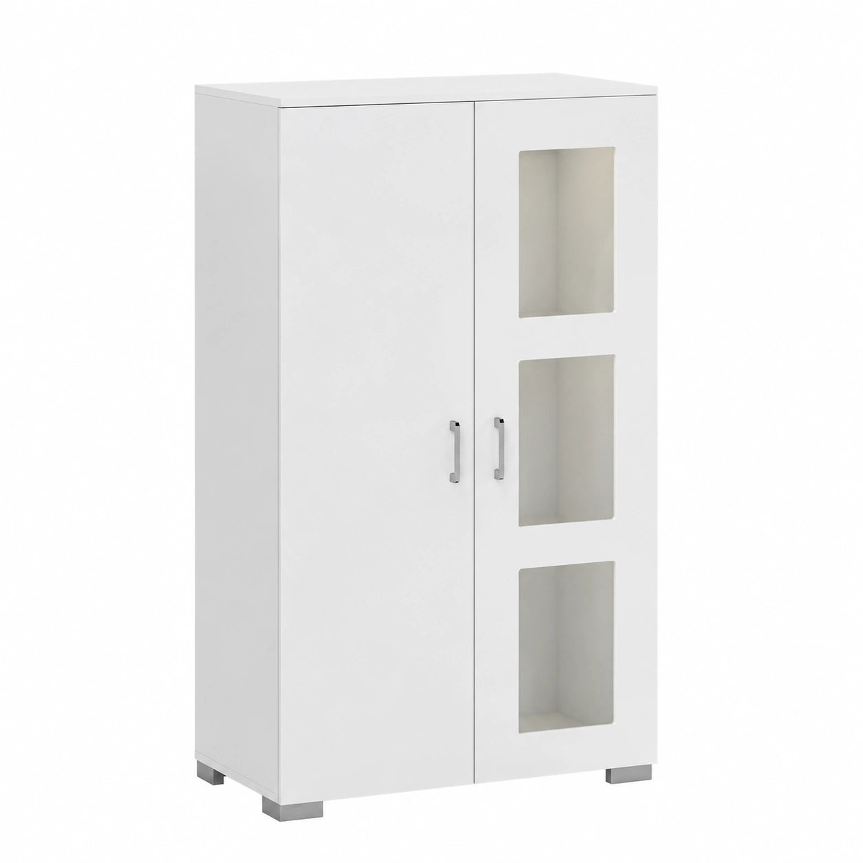 Buffet, coloris blanc, 71 x 35 x 126 cm, pour la salle à manger ou le salon