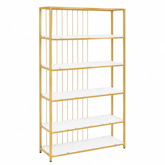 Bureau, avec étagères, en métal, coloris blanc, 30 x 100 x 180 cm, pour l’espace de travail