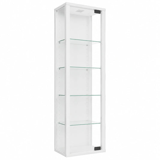 Meuble polyvalent, avec éclairage LED, en verre, 115 x 33 x 18 cm, coloris blanc, pour les espaces de vie